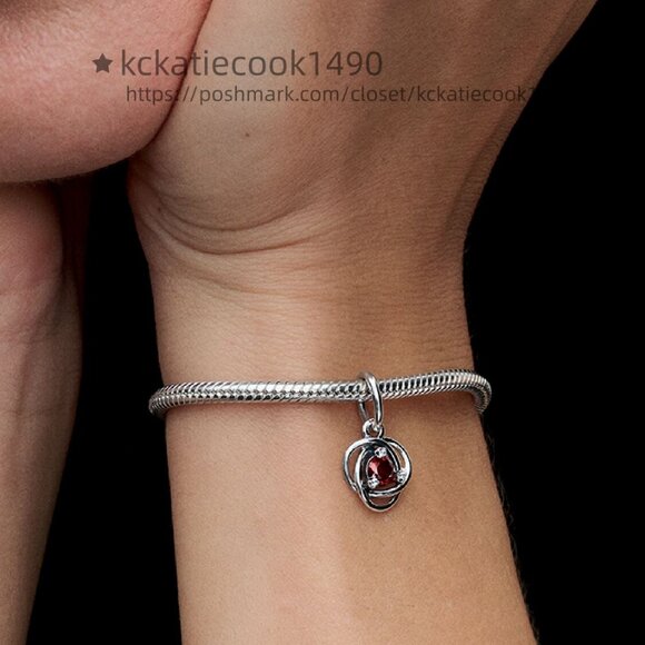 Pandora Red Eternity Circle Dangle Charm - Picture 5 of 5
